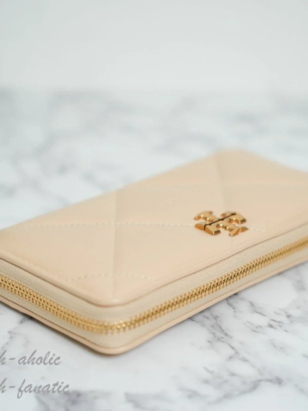 Tory Burch Kira Diamond Quilted Leather Continental Wallet in Vanilla Soft Serve